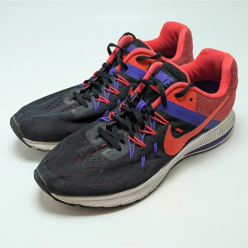 Womens Nike Zoom Winflo 2 Black Red Athletic‎ Running Shoes 807279-006 Size 9.5